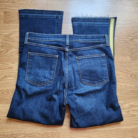 Veronica Beard Jeans Womens Size 30 Carolyn 10" Baby Boot Dark Wash Gold Stripe - Picture 5 of 11